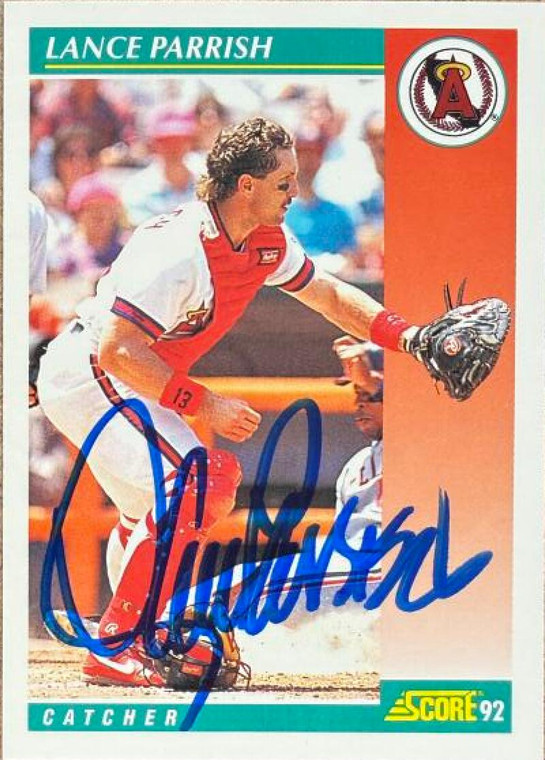 Lance Parrish Autographed 1992 Score #298 California Angels Card