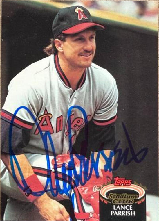 Lance Parrish Autographed 1992 Stadium Club #94 California Angels Card