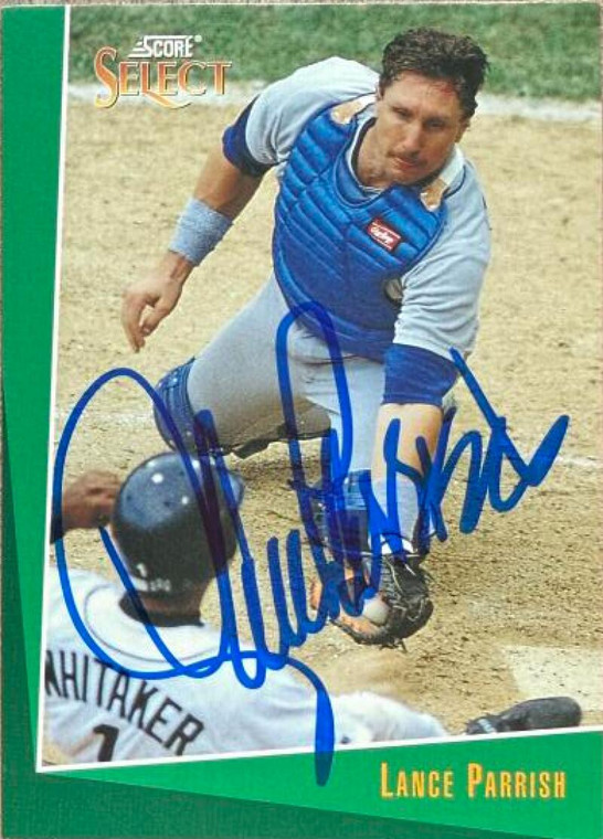 Lance Parrish Autographed 1993 Score Select #388 Seattle Mariners Card