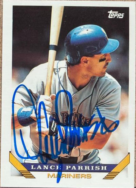 Lance Parrish Autographed 1993 Topps #609 Seattle Mariners Card