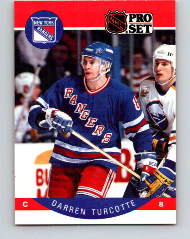 1990-91 Pro Set #208 Darren Turcotte NM-MT  RC Rookie New York Rangers 