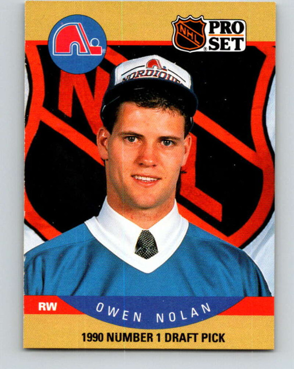 1990-91 Pro Set #401 Owen Nolan NM-MT  RC Rookie Quebec Nordiques 