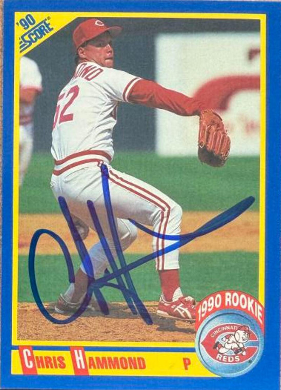 Chris Hammond Autographed 1990 Score #629 Cincinnati Reds Card