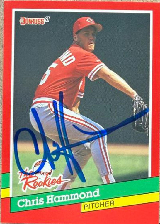 Chris Hammond Autographed 1991 Donruss The Rookies #19 Cincinnati Reds Card