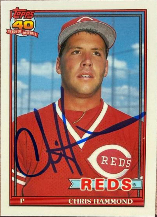 Chris Hammond Autographed 1991 Topps Tiffany #258 Cincinnati Reds Card