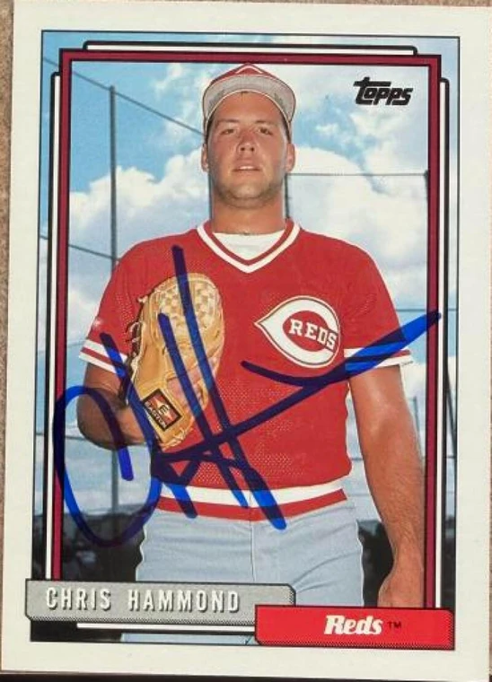 Chris Hammond Autographed 1992 Topps #744 Cincinnati Reds Card