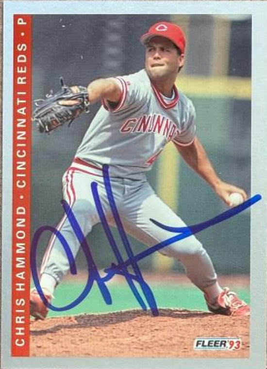 Chris Hammond Autographed 1993 Fleer #35 Cincinnati Reds Card