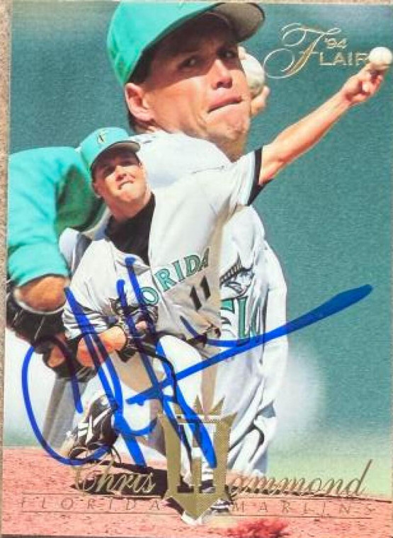 Chris Hammond Autographed 1994 Flair #163 Florida Marlins Card