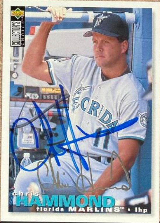 Chris Hammond Autographed 1995 Collector's Choice Silver Signature #309 Florida Marlins Card