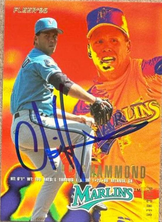 Chris Hammond Autographed 1995 Fleer #333 Florida Marlins Card