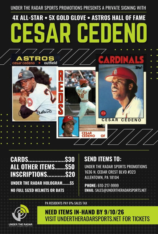 Cesar Cedeno Autograph Inscriptions