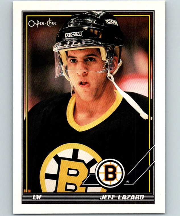 1991-92 O-Pee-Chee #380 Jeff Lazaro NM-MT  Boston Bruins 