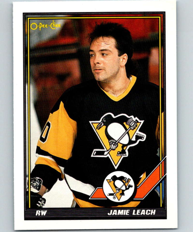 1991-92 O-Pee-Chee #492 Jamie Leach NM-MT  Pittsburgh Penguins 