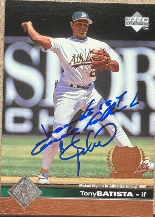Tony Batista Autographed 1997 Upper Deck #447 Oakland Athletics Card