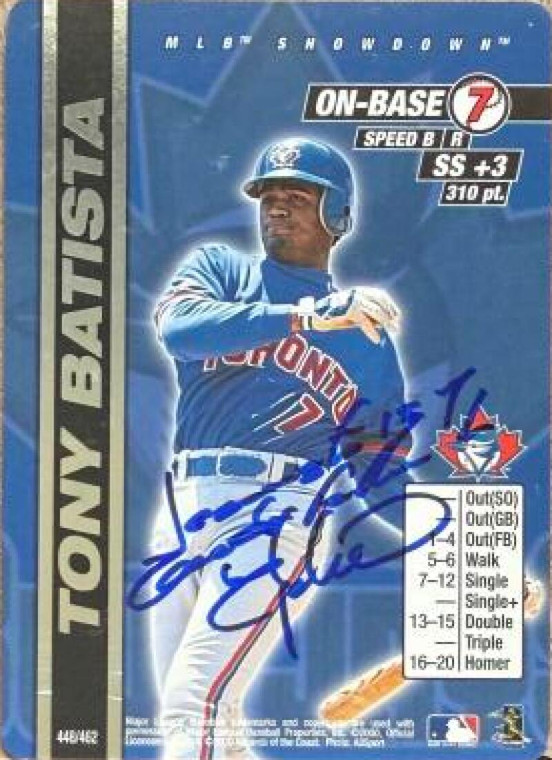 Tony Batista Autographed 2000 MLB Showdown Unlimited #448 Toronto Blue Jays Card