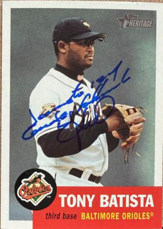 Tony Batista Autographed 2002 Topps Heritage #284 Baltimore Orioles Card