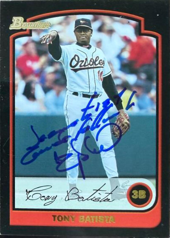Tony Batista Autographed 2003 Bowman #127 Baltimore Orioles Card