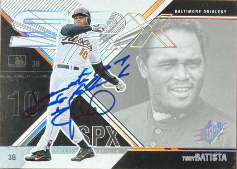 Tony Batista Autographed 2003 SPx #14 Baltimore Orioles Card