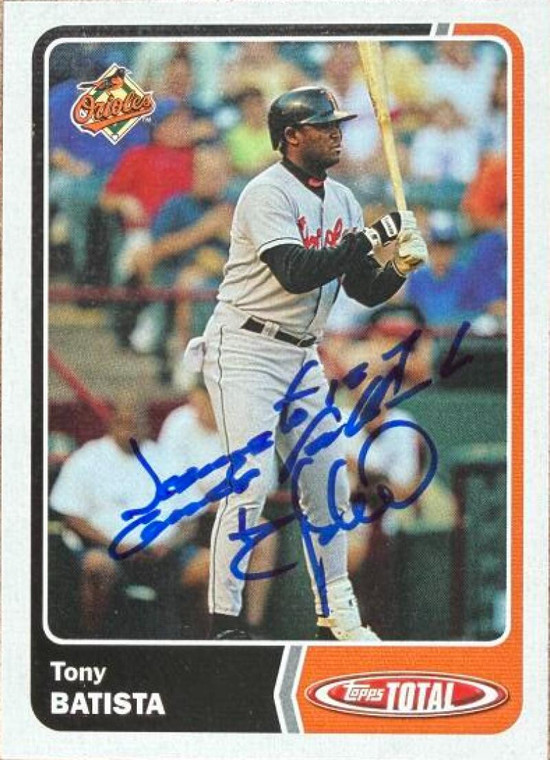Tony Batista Autographed 2003 Topps Total #873 Baltimore Orioles Card