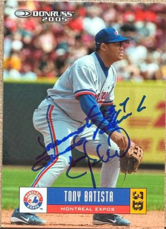 Tony Batista Autographed 2005 Donruss #252 Montreal Expos Card