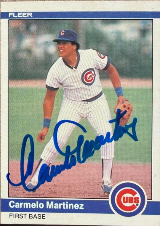 Carmelo Martinez Autographed 1984 Fleer #497 Chicago Cubs Card 
