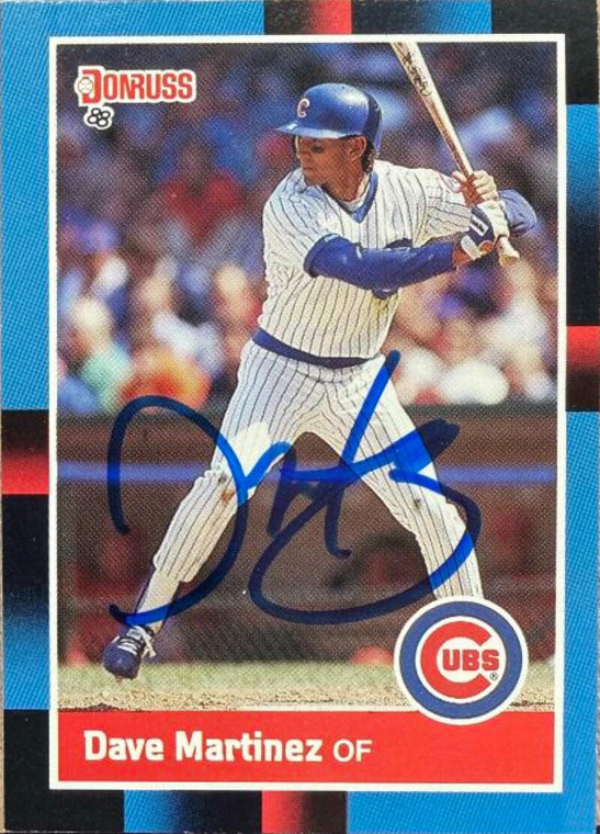 Dave Martinez Autographed 1988 Donruss #438 Chicago Cubs Card