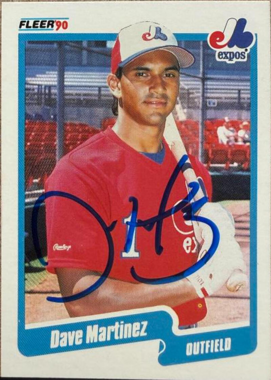 Dave Martinez Autographed 1990 Fleer #353 Montreal Expos Card
