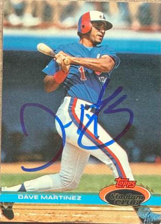 Dave Martinez Autographed 1991 Stadium Club #346 Montreal Expos Card
