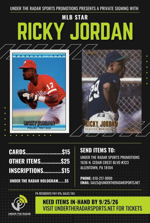 Ricky Jordan Autograph Inscriptions 