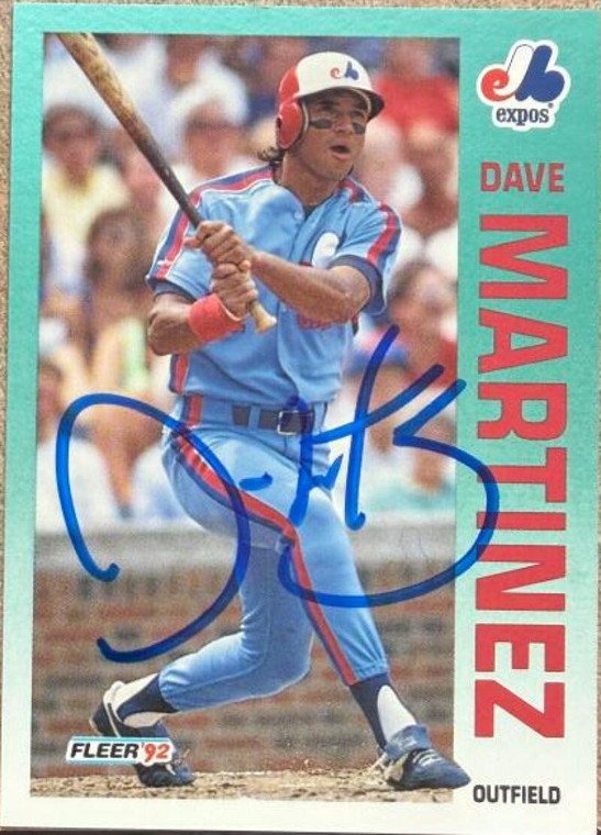 Dave Martinez Autographed 1992 Fleer #485 Montreal Expos Card