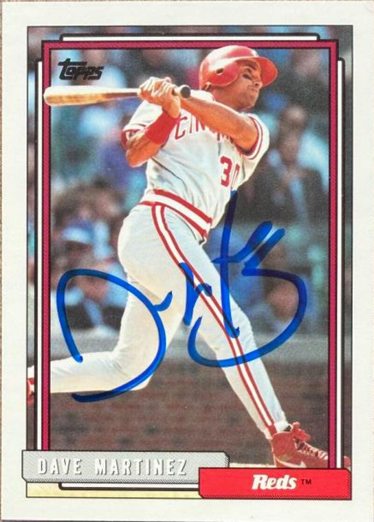 Dave Martinez Autographed 1992 Topps Traded #67T Cincinnati Reds Card