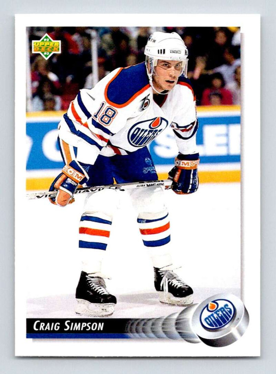 1992-93 Upper Deck #309 Craig Simpson NM-MT  Edmonton Oilers 