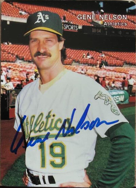 Gene Nelson Autographed 1992 Mother's Cookies Oakland Athletics Card #22