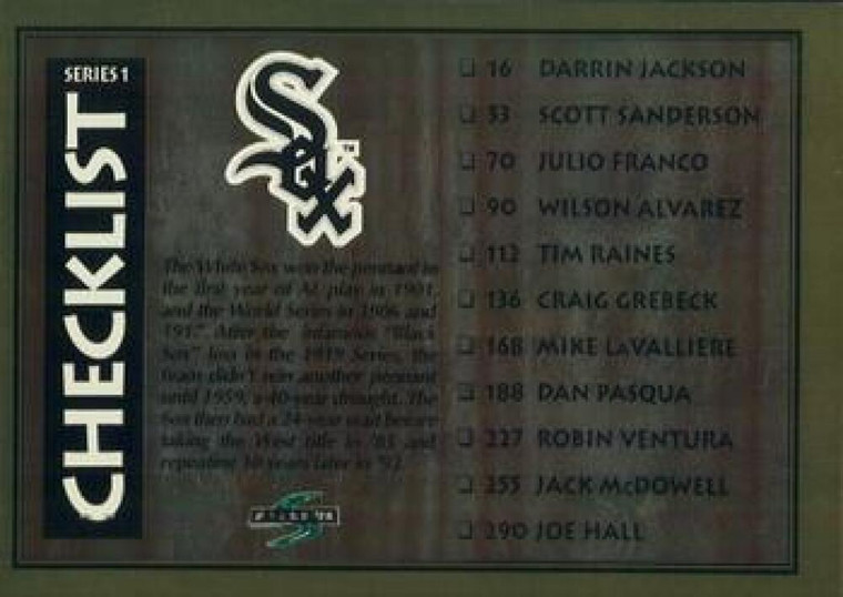 1995 Score Gold Rush #320 Team Checklists NM-MT  Chicago White Sox/Colorado Rockies 