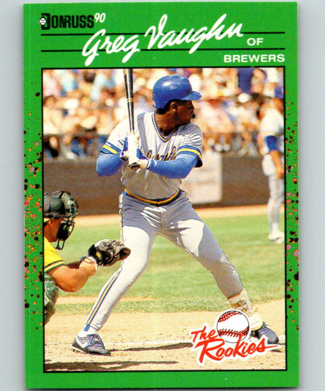 1990 Donruss Rookies #16 Greg Vaughn VG Milwaukee Brewers 