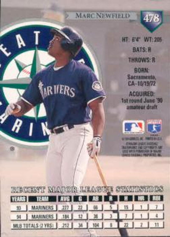 1995 Donruss #478 Marc Newfield VG Seattle Mariners 