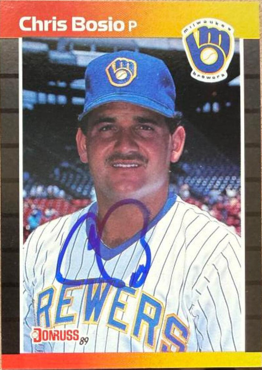 Chris Bosio Autographed 1989 Donruss #412 Milwaukee Brewers Card