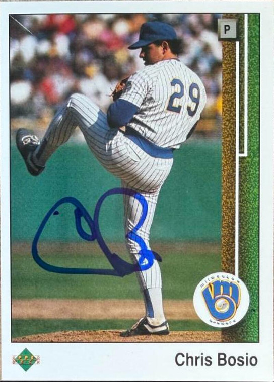 Chris Bosio Autographed 1989 Upper Deck #292  Milwaukee Brewers Card