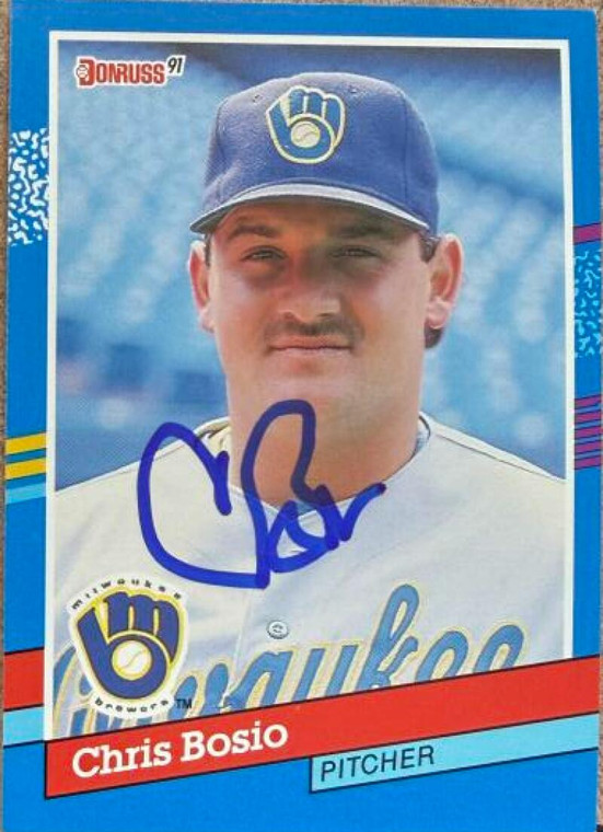 Chris Bosio Autographed 1991 Donruss #160 Milwaukee Brewers Card