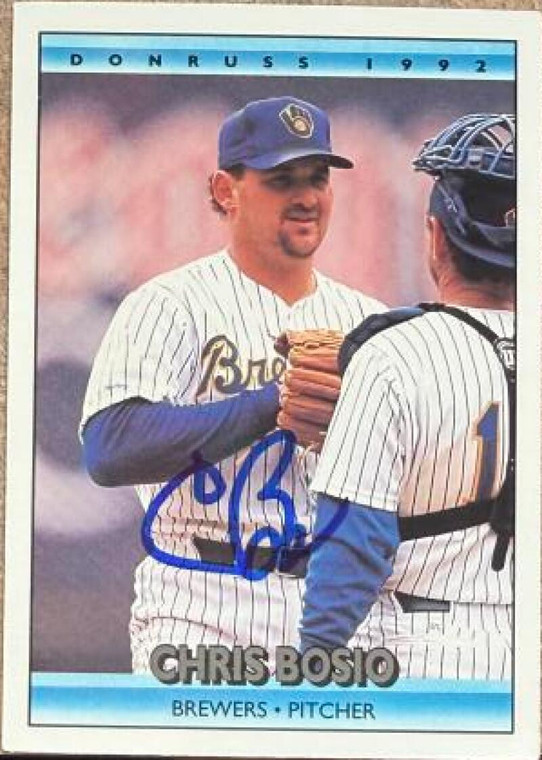 Chris Bosio Autographed 1992 Donruss #471 Milwaukee Brewers Card