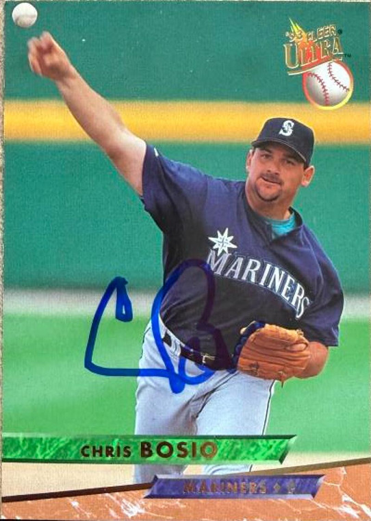 Chris Bosio Autographed 1993 Fleer Ultra #614 Seattle Mariners Card