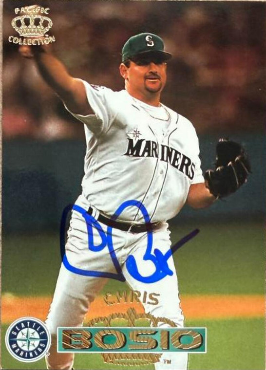 Chris Bosio Autographed 1996 Pacific Crown Collection #409 Seattle Mariners Card