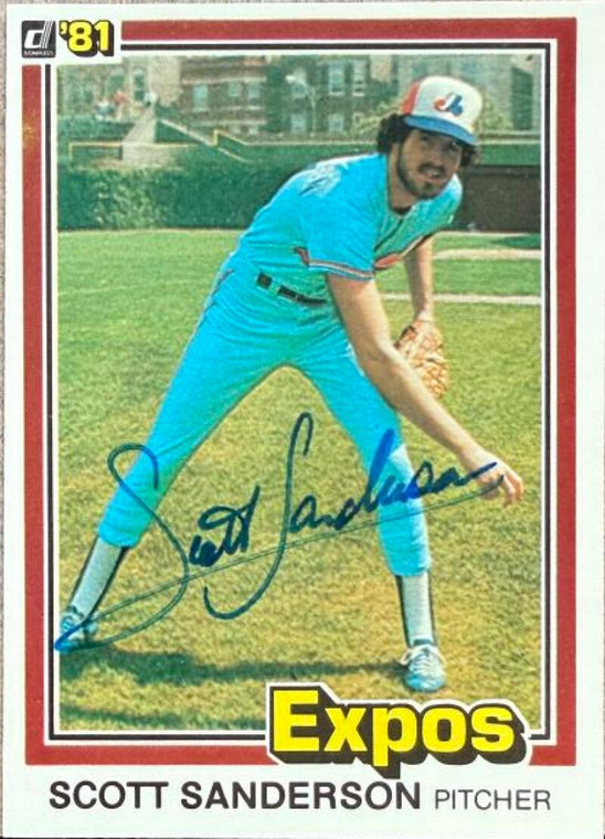 Scott Sanderson Autographed 1981 Donruss #450 Montreal Expos Card