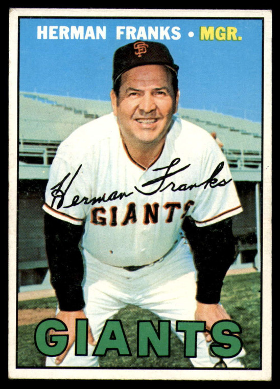 1967 Topps #116 Herman Franks MG VG San Francisco Giants 
