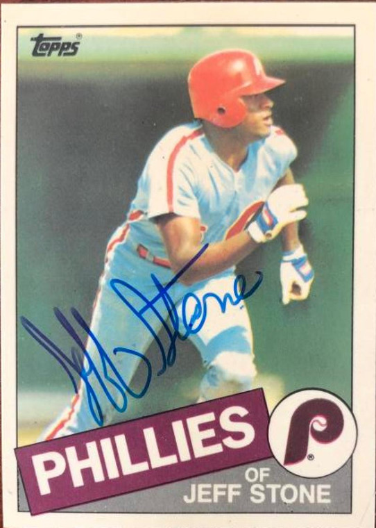 Jeff Stone Autographed 1985 Topps Tiffany #476 Philadelphia Phillies Card