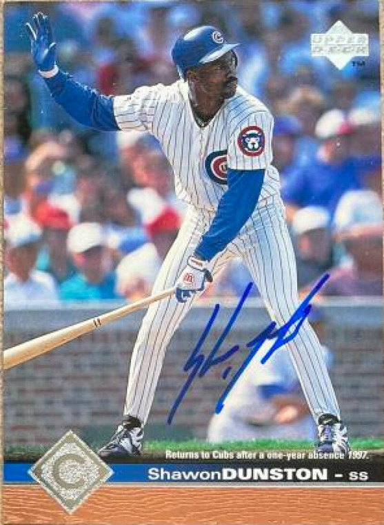 Shawon Dunston Autographed 1997 Upper Deck #328 Chicago Cubs Card
