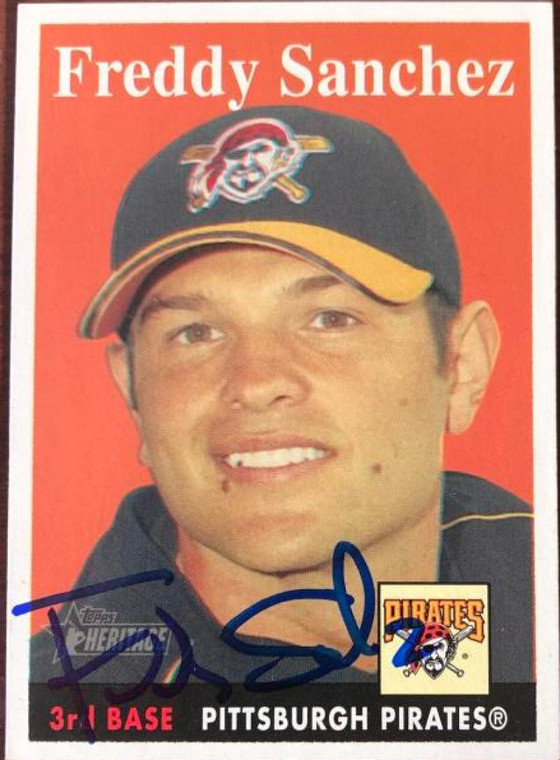 Freddy Sanchez Autographed 2007 Topps Heritage #303