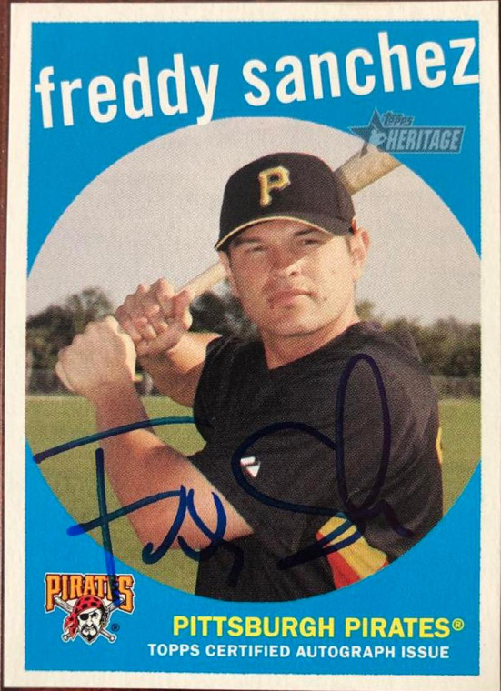 Freddy Sanchez Autographed 2008 Topps Heritage - Real One Autographs #ROA-FS