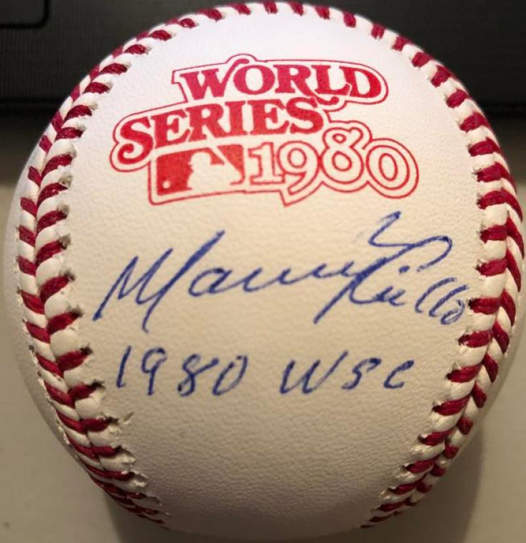 SOLD 14886 Manny Trillo Autographed 1980 World Series Baseball 