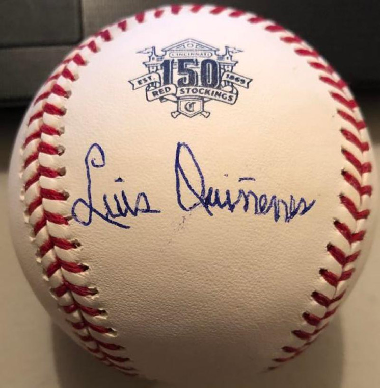 SOLD 14888 Luis Quinones Autographed Cincinnati Reds 150th Anniversary ROMLB Baseball